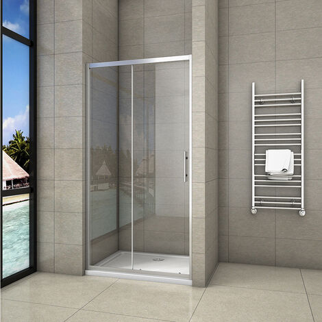 Biubiubath 1700mm Sliding Shower 5mm Glass Screen Door 1900H with 1700x900mm Stone Tray Free Waste (1/5)