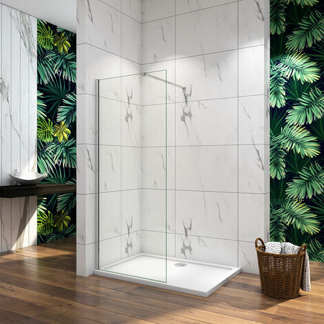 Walk In Screen Panel 700mm Wet Room Shower Enclosure Glass With Shower Tray 1200x700mm - View #9