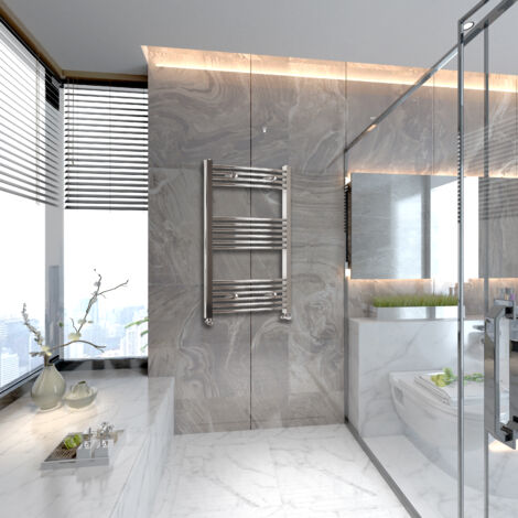 Chrome Camber Bathroom Towel Radiators Modern Design 1000x400mm (1/4)