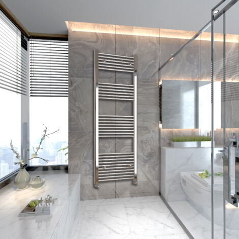 Chrome Straight Bathroom Towel Radiators Modern Design 1800x450mm (1/4)