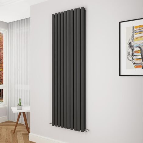 Biubiubath Oval Column Radiator 1800x590mm Double Black