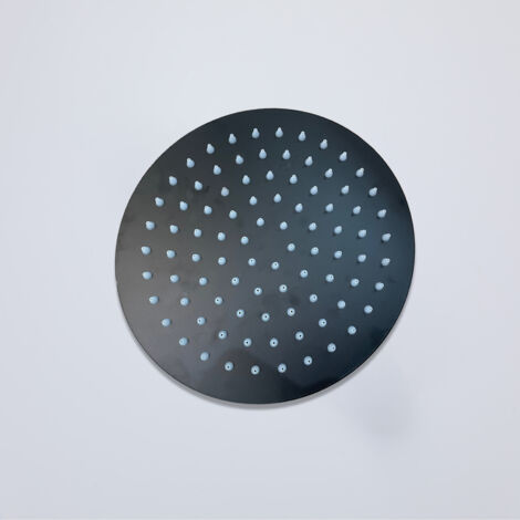 Biubuibath Thermostatic Round Exposed Valve Mixer Shower Set Matte Black