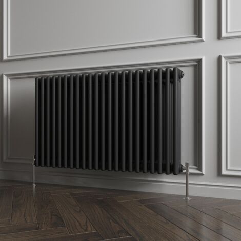 Biubiubath Traditional Cast Iron Style Radiator Horizontal 3 Column Black 600x1010mm (1/5)