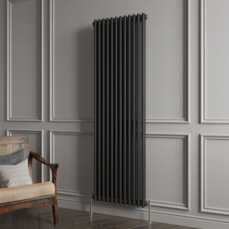 Biubiubath Traditional Cast Iron Style Radiator Vertical 2 Column Black 1800x560mm