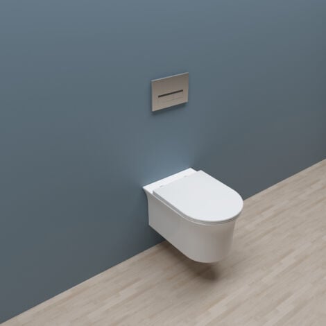 Biubiubath Rimless Wall Hung Toilet Pan WC + Soft Close Seat