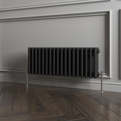 Biubiubath Traditional Cast Iron Style Radiator Horizontal 3 Column Black 300x830mm