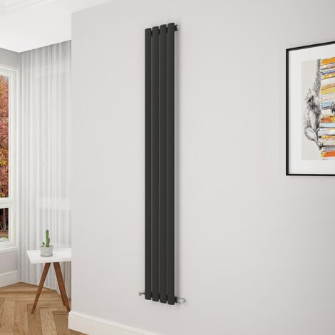 Biubiubath Oval Column Radiator 1800x236mm Single Black