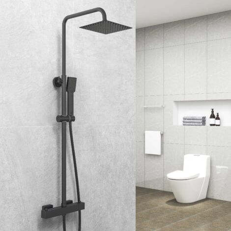 Biubuibath Thermostatic Square Mixer Shower Set Twin Head Valve (1/5)