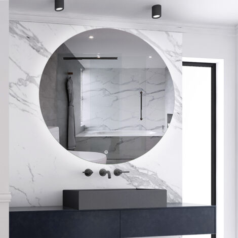 Round LED Bathroom Mirror with Light Demister Touch Sensor-1000mm