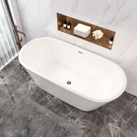 Biubiubath Modern Designer Bathroom Freestanding Double Ended Bath Bathtub 1700x800mm