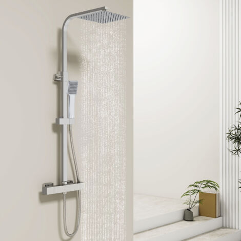 Biubiubath Thermostatic Square Chorme Mixer Shower With Twin Head Handset (1/5)