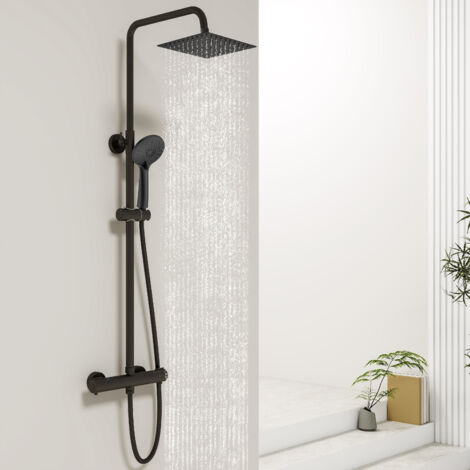 Biubiubath Square Thermostatic Mixer Shower With Rainfall Head Handset Bathroom (1/5)