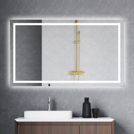Biubiubath Bluetooth Bathroom LED Mirror with Dimmable Lights, 1000x600mm Bathroom Vanity Mirror with Demister Smart Touch Control (1/5)