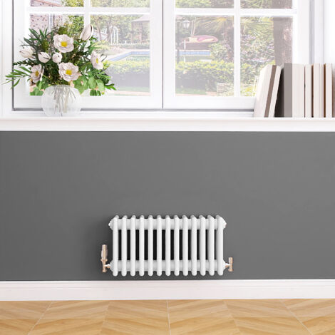 Biubiubath Traditional Cast Iron Style Radiator Horizontal 4 Column White 300x605mm