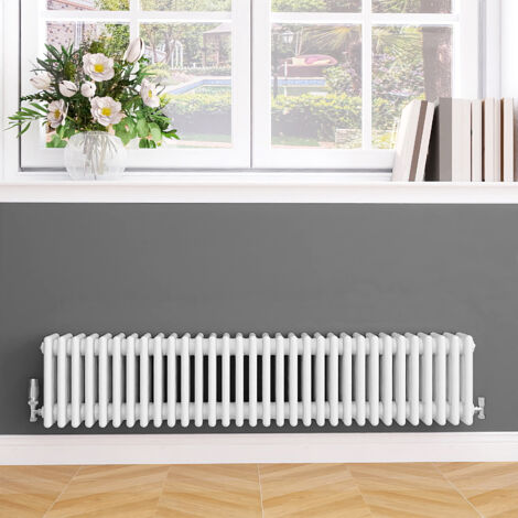 Biubiubath Traditional Cast Iron Style Radiator Horizontal 4 Column White 300x1460mm