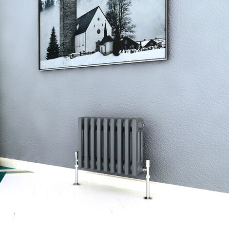 Biubiubath Traditional Cast Iron Radiator 300x425mm 3 Column Anthracite