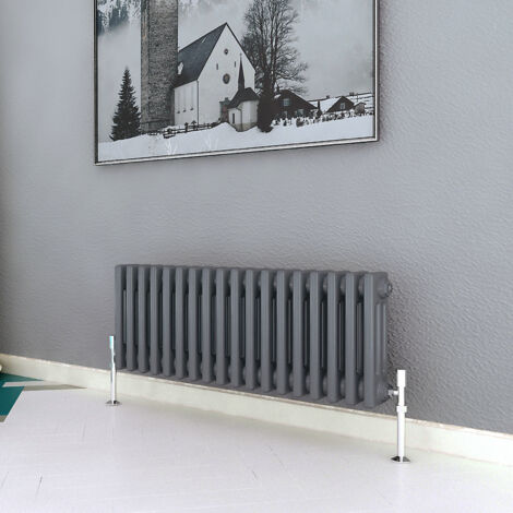 Biubiubath Traditional Cast Iron Radiator 300x830mm 3 Column Anthracite