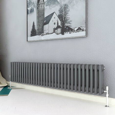 Biubiubath Traditional Cast Iron Radiator 300x1460mm 3 Column Anthracite (1/5)