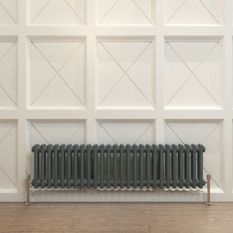 Biubiubath Traditional Cast Iron Radiator 300x1190mm 2 Column Anthracite (1/5)