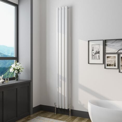 Oval Column Radiator 1800x236mmWhite Vertical Radiator Single Modern Central Heating Radiators