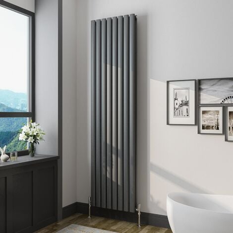 Oval Column Radiator 1800x472mm Anthracite Vertical Radiator Double Modern Central Heating Radiators