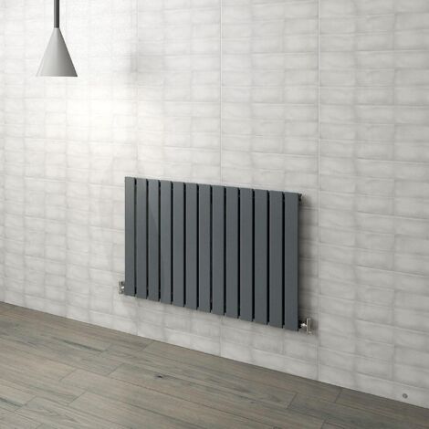 Flat Panel Radiator 600x884mm Anthracite Single Horizontal Modern Central Heating Radiators