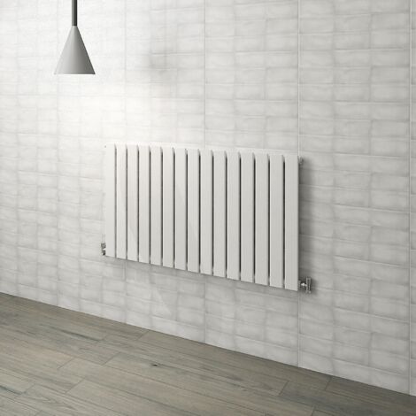Flat Panel Radiator 600x1020mm White Single Horizontal Modern Central Heating Radiators