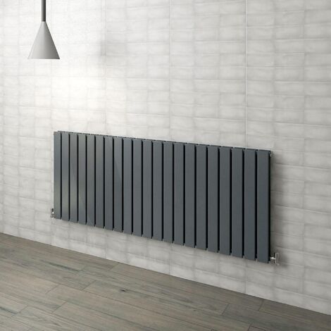 Flat Panel Radiator 600x1428mm Anthracite Double Horizontal Modern Central Heating Radiators