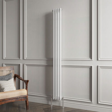Biubiubath Traditional Cast Iron Style Radiator Vertical 2 Column White 1800x200mm