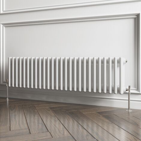 Biubiubath Traditional Cast Iron Style Radiator Horizontal 3 Column White 300x1190mm