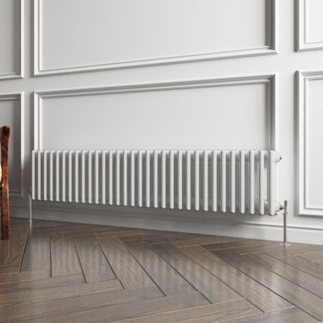 Biubiubath Traditional Cast Iron Style Radiator Horizontal 3 Column White 300x1460mm