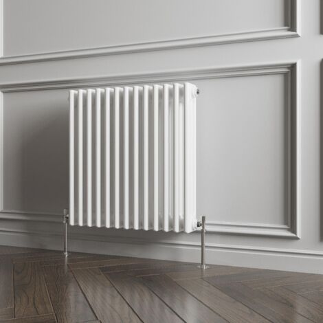 Biubiubath Traditional Cast Iron Style Radiator Horizontal 3 Column White 600x605mm