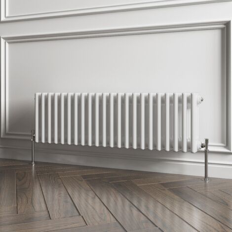 Biubiubath Traditional Cast Iron Style Radiator Horizontal 3 Column White 300x1010mm (1/5)