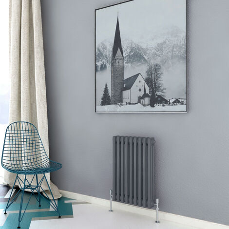 Biubiubath Traditional Cast Iron Style Radiator Horizontal 3 Column Anthracite 600x425mm