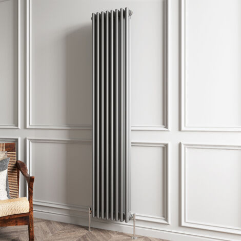 Biubiubath Traditional Cast Iron Style Radiator Vertical 3 Column Anthracite 1800x380mm