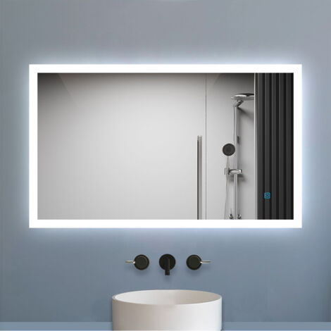 Biubiubath 1200x700mm LED Bathroom Mirror with Lights Demister Touch Sensor Wall Mounted