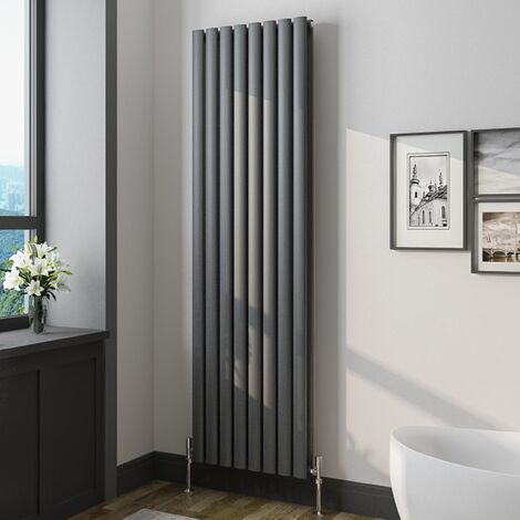 Oval Column Radiator 1600x472mm Anthracite Vertical Radiator Double Modern Central Heating Radiators
