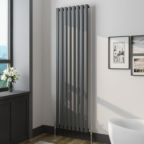 Oval Column Radiator 1600x472mm Anthracite Vertical Radiator Single Modern Central Heating Radiators