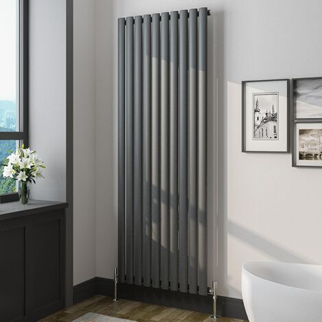 Oval Column Radiator 1600x590mm Anthracite Vertical Radiator Single Modern Central Heating Radiators