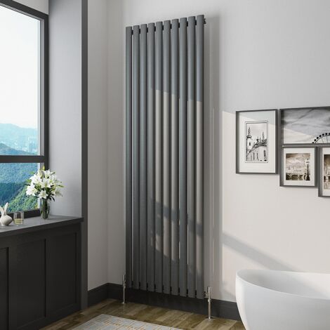 Oval Column Radiator 1800x590mm Anthracite Vertical Radiator Single Modern Central Heating Radiators