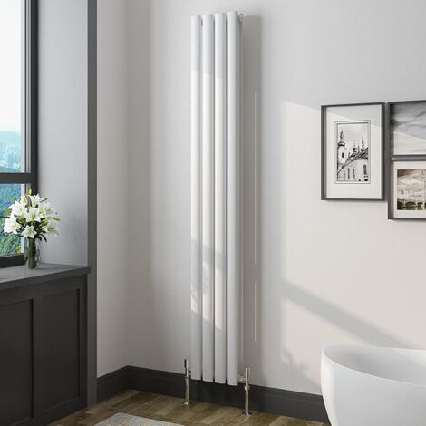 Oval Column Radiator 1600x236mmWhite Vertical Radiator Double Modern Central Heating Radiators