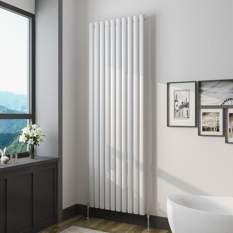 Oval Column Radiator 1800x590mmWhite Vertical Radiator Single Modern Central Heating Radiators