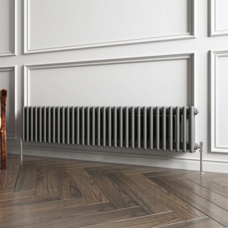 Biubiubath Traditional Cast Iron Style Radiator Horizontal 3 Column Anthracite 300x1460mm