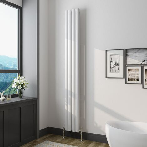 Oval Column Radiator 1800x236mmWhite Vertical Radiator Double Modern Central Heating Radiators