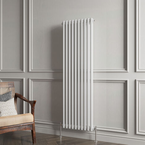 Biubiubath Traditional Cast Iron Style Radiator Vertical 2 Column White 1500x470mm