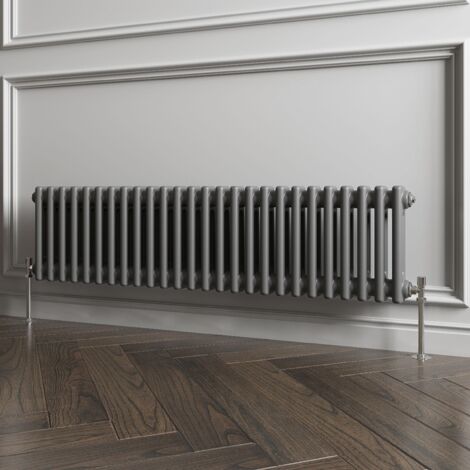 Biubiubath Traditional Cast Iron Style Radiator Horizontal 2 Column Anthracite 300x1190mm