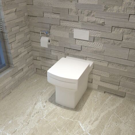 BTW Toilet Back To Wall Ceramic Pan Cloakroom Soft Close Seat Bathroom WC Modern (1/4)