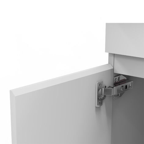 Biububath 500mm Bathroom Vanity Unit with Ceramic Basin  Gloss White  Freestanding