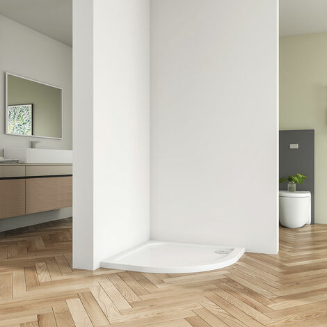 Biubiubath 900x900x30mm Quadrant Stone Resin Tray+Waste For Shower Enclosure Doors Cubicle