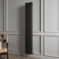 Biubiubath Traditional Cast Iron Style Radiator Vertical 3 Column Black 1800x290mm